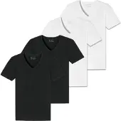 Schiesser Herren T-Shirt 4er Pack - Serie "95/5", V-Ausschnitt, S-4XL