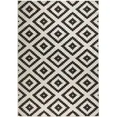 Hanse Home In- & Outdoor Wendeteppich Malta, Schwarz Weiß, Raute, Wetterfest - 160x230 cm