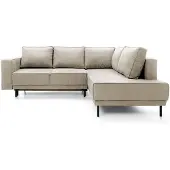 Selsey Ecksofa Rodario mit Schlaffunktion, Easy-Clean-Veloursbezug in Beige, rechtsseitig