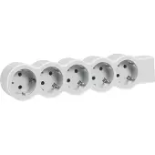 Legrand 694577 Flache Steckdosenleiste 5x Steckdose, ohne Kabel Kabel Farbe: Ultraweiß/Grau