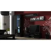 Cama SOHORTV140CZ/CZ, Schwarz, Partikelbord, Schwarz, Partikelbord, 1 Regale, Laminat