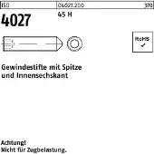 Reyher DIN 914 / ISO 4027 - Stahl 45 H blank - M 12x80 - Gewindestift mit ISK und Spitze