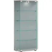 VCM Standvitrine "Holz Glas Stand Vitrine Sammelvitrine Cenila L", silber, B:83cm T:17cm, Obermaterial: 100% Holz Wood., Schränke, Standvitrine