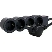 Legrand 694562 Flache Steckdosenleiste 4x Steckdose, 3 Meter Kabel Farbe: Schwarz