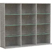 VCM Standregal "Holz CD DVD Standregal Bücherregal Regal Zilas L", grau (beton, optik), B:102cm T:23cm, Regale, Standregal