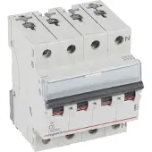 Legrand 404235 TX3 Leitungsschutzschalter C-Charakteristik, 6A, 3-polig+N, 10kA, 400VAC, 4TE