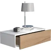 VCM Nachttisch "Holz Wandschublade Wand Hänge Nachttisch Usal M60", braun (weiß, honig, eiche), B:60cm T:30cm, Tische, Nachttisch