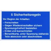 Dehn Schild 5 Sicherheitsregeln Deutsche Sprache Kunststoff - 700057