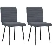 vidaXL Esszimmerstühle 2 Stk. Dunkelgrau Samt