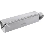 Rhodia Schlampermäppchen 23x5x5cm Kunstleder Silber rechteckig Schreibutensilien
