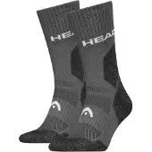 Head Socken "HIKING ALL CLIMATES CREW 2P", Herren, Gr. 39-42, Sockengröße, grau, Materialmix, unifarben mit Farbeinsatz, Socken Socken, mit Logostickerei