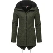 Ragwear Kapuzenstrickjacke "Wingi Melange" Sportliche Kapuzenjacke mit Teddy-Kunstfell