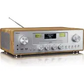 Lenco DAR-281WDSI DAB+/FM Radio CD-Player USB Qi-Ladestation 10 W Holz Silber