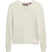 Superdry für Damen. W6110685A Essentials Schlanker beiger Pullover (S), Lässig, Acryl