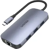 UNITEK D1071A Schnittstellenhub USB 3.0 SuperSpeed 5 Gbit/s Silber