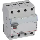 Legrand 411776 TX3 Fehlerstromschutzschalter 63A, 4-polig, 100mA, Typ A, 400VAC, 4TE