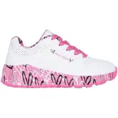 SKECHERS Uno Lite Lovely Luv 314976L/WH Sneaker, Girls, Synthetik, White/Pink - Marken , Weiß