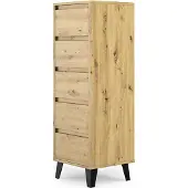 Top E Shop Topeshop SCANDI 5S ARTISAN, Schwarz, Eiche, 5 Schublade(n), Partikelbord, Modern, Schwarz, 400 mm