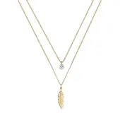Elli Silberkette "Halskette Feder Boho 925 Silber, mit Kristallen von Swarovski" Gr. 45, gold, Halsketten, Damen, 45, Silber 925 (Sterlingsilber), Silberkette