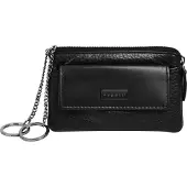 Bugatti Schlüsseltasche "Damen SINA echt Leder", Damen, schwarz, Leder, leicht glänzend, unifarben, Kleinlederwaren Schlüsseltasche, echt Leder