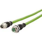 METZ CONNECT Verbindungsleitung M12 BU-M12 ST, 8-pol X-kodiert, gerade-gerade, 5 m