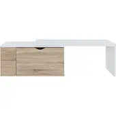 En.casa Beistelltisch ‘Österåker’ mit ausziehbarer Tischplatte 100 x 47,5 x 40 cm Holzoptik / Weiß