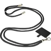 Avizar , FlexWeave verstellbare Smartphone Nylonkette 80cm Karabinerhaken, Schwarz