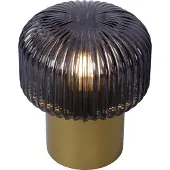 Lucide Tischlampe Jany Gold mit Rauchglas
