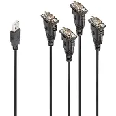Lindy 42675, Schwarz, 0,94 m, USB Typ-A, DB-9, Männlich, Männlich