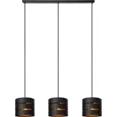 Lucide Pendellampe Rosas 3-hell schwarz mit Gold