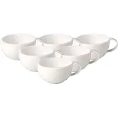 Villeroy & Boch Tasse "Kaffeetasse NewMoon 190 ml 6er Set weiß", weiß, 6 tlg., Porzellan, Trinkgefäße, Tasse