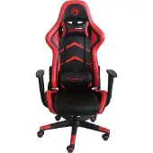 MARVO CH106 RD Gaming Stuhl, Kunstleder, Armlehne verstellbar, Stahlrahmen, schwarz/rot