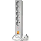 Hsk DATA ALP-ACARX5-----113, 3 m, Drinnen, Kunststoff, Grau, Universal, 5 AC-Ausgänge