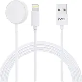 TechProtection Ultraboost 2In1 Magnetisches Ladekabel & Lightning 150 Cm Apple Watch Weiss