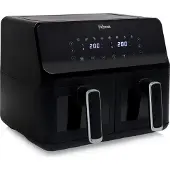 Tristar FR-9040 Doppel-Fritteuse 2700 W Heißluft-Funktion, Timerfunktion, Antihaftbeschichtung, Temperaturvorwahl Schwarz (FR-9040)