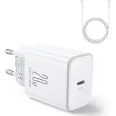 JOYROOM JR-TCF06 Netzladegerät USB-C PD 20 W + USB-C-Kabel – Weiß