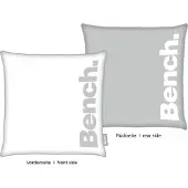Bench Dekokissen . "", grau (grau, bedruckt), B:50cm L:50cm, Polyester, Dekokissen_Sitzkissen_Kissenhüllen, Dekokissen, Kissenhülle mit Wendemotiv und Rundum-Paspel