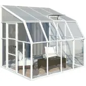 RION Kunststoff Anlehngewächshaus Sun Room 44 Weiß 260x258x266 cm