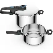 Tefal Secure Trendy Schnellkochtopf 4L + 6L + Korb P2584301