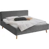 Meise Polsterbett .MÖBEL "Mattis", grau (anthrazit), B:201cm H:105cm L:218cm, Bezug Bett: Boucle (100% Polyester), Betten, Polsterbett, Topseller, wahlweise mit Bettkasten