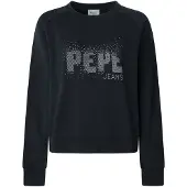 Pepe Jeans für Damen. PL581466 Luna Sweatshirt schwarz (M), Lässig, Baumwolle