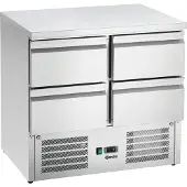 Bartscher Mini-Kühltisch 900S4, Mini-Kühltisch mit 4 gekühlten Schubladen, 1 Stück