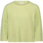 Cartoon Strickpullover "Strickpullover mit Rundhalsausschnitt", Damen, Gr. 46, grün (apfel), Obermaterial: 100% Baumwolle CO., Pullover Strickpullover