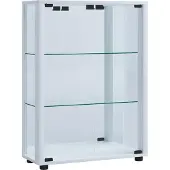 VCM Standvitrine "Glas Stand Vitrine Sammelvitrine Sintalo Spiegel", weiß, B:60cm T:25cm, Obermaterial: 100% Holz Wood., Schränke, Standvitrine
