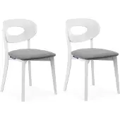Konsimo Esszimmerstühl Polsterstühle Holzstühle 2-tlg ''TANER", Grau, Stoff/Holz, Scandinavian, 47x80x45 cm