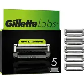Gillette Labs Rasierklingen Herren, 5 Original Ersatzklingen, Schwarz
