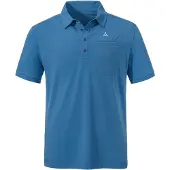 Schöffel Poloshirt SCHÖFFEL "Polo Shirt Ramseck M", Herren, Gr. 56, blau (8405, blau), Oberstoff: 77% Polyester, 18% Lyocell, 5% Elasthan, V-Ausschnitt, Shirts Poloshirt