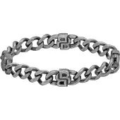 BOSS Armband "DOUBLE B ABSOLUTE" Gr. M, schwarz (edelstahlfarben, schwarz), Armbänder, M, Edelstahl, Armband
