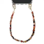 Selencia Handgelenkband mit Natursteinen - Earth Tones