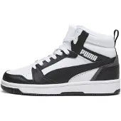Puma Rebound V6 Mid Jr White-Black-Shadow Gray Größe EU 38,5